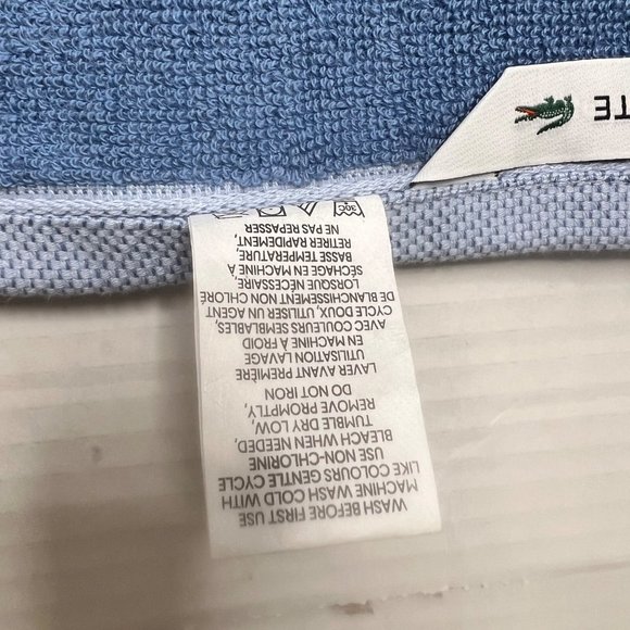 Lacoste Bath Towel 30" x 52" Match Cotton Colorblocked Blue Pool Beach New - Picture 7 of 7
